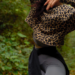 dancing in the jungle with hand made leopard imprint sportswear sweatshirt