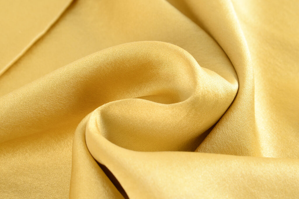 silk square top fabric detail - imperial yellow